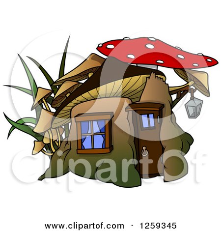 Clipart of a Dwarf Mushroom House - Royalty Free Vector Illustration by dero