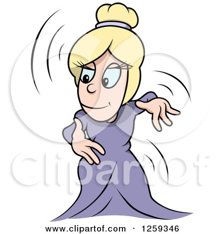 Clipart of a Fairy Woman in a Purple Dress - Royalty Free Vector Illustration by dero