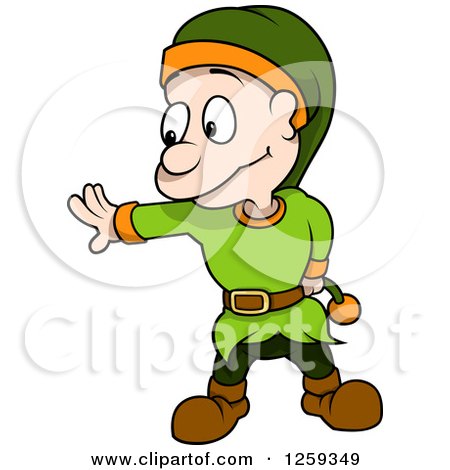 Clipart of a Dwarf Gesturing to Stop - Royalty Free Vector Illustration by dero