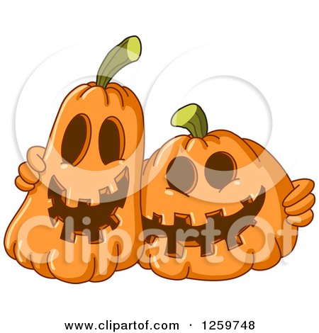 Clipart of Happy Halloween Jackolantern Friends - Royalty Free Vector Illustration by yayayoyo