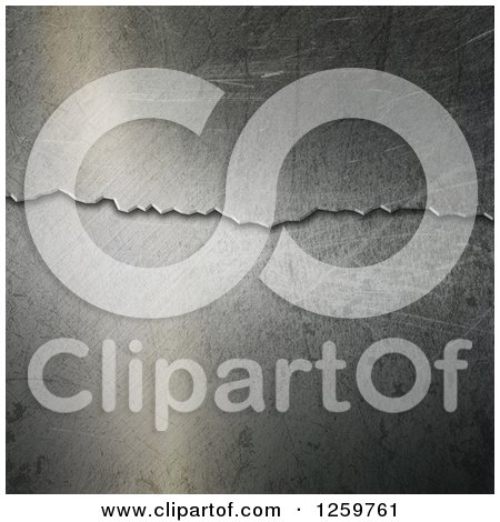 Clipart of a 3d Cracked Metal Background - Royalty Free Illustration by KJ Pargeter