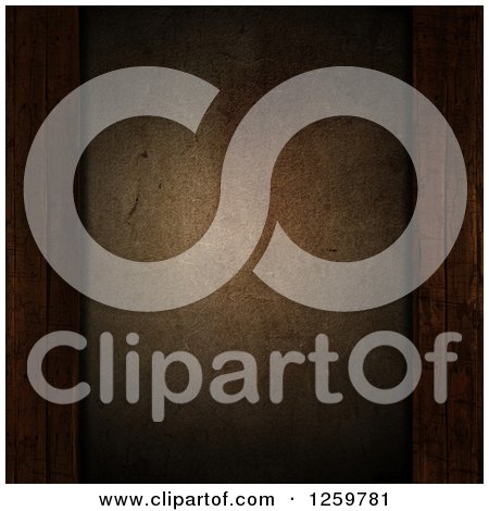 Clipart of a 3d Dark Weathered Concrete Plaque over Wood - Royalty Free Illustration by KJ Pargeter
