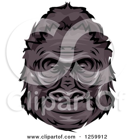 Clipart of a Happy Gorilla Head Mascot - Royalty Free Vector Illustration by BNP Design Studio