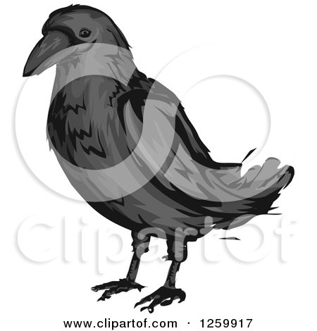 Clipart of a Crow Bird Mascot - Royalty Free Vector Illustration by BNP Design Studio