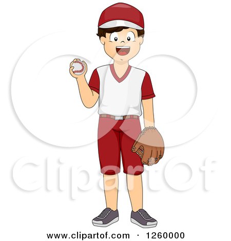 Clipart of a Boy Baseball Pitcher - Royalty Free Vector Illustration by BNP Design Studio