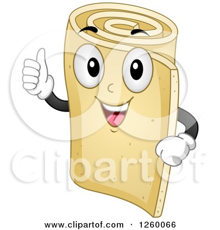 Clipart of a Roll of Foam Character Giving a Thumb up - Royalty Free Vector Illustration by BNP Design Studio