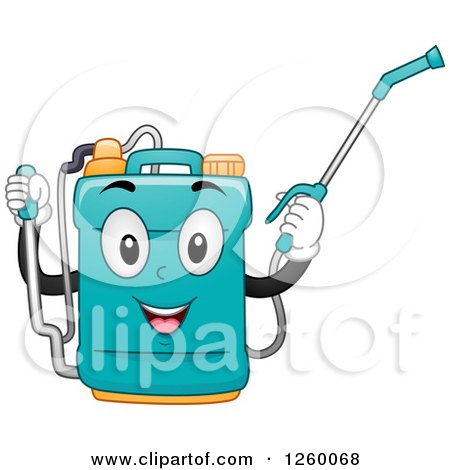 Clipart of a Happy Knap Sack Sprayer - Royalty Free Vector Illustration by BNP Design Studio