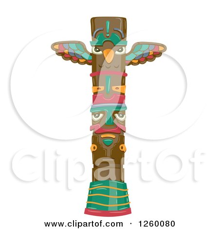 Clipart of a Totem Pole - Royalty Free Vector Illustration by BNP Design Studio