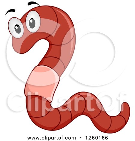Clipart of a Cute Earthworm - Royalty Free Vector Illustration by BNP Design Studio