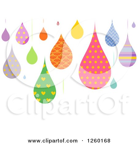 Clipart of Colorful Patterned Droplets on White - Royalty Free Vector Illustration by BNP Design Studio