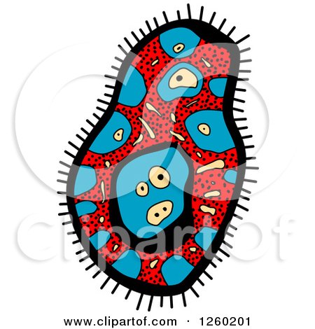 Clipart of a Doodled Virus or Amoeba - Royalty Free Vector Illustration by Vector Tradition SM