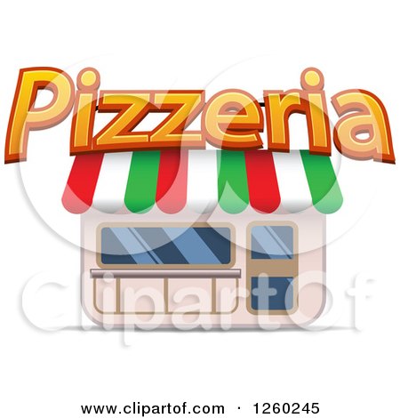 Clipart of a Pizzeria Storefront - Royalty Free Vector Illustration by Vector Tradition SM