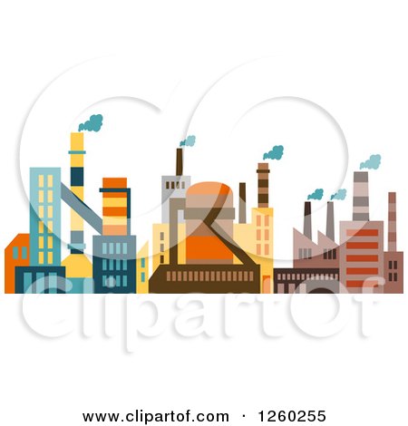 Clipart of a Colorful Factory - Royalty Free Vector Illustration by Vector Tradition SM
