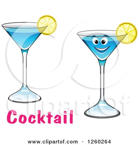 Clipart of Blue Cocktails - Royalty Free Vector Illustration by Vector Tradition SM