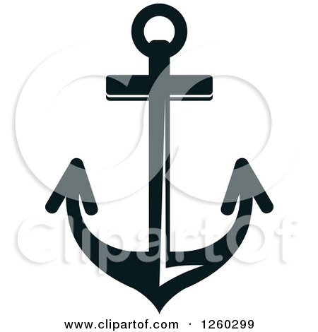 Clipart of a Black and White Anchor - Royalty Free Vector Illustration by Vector Tradition SM