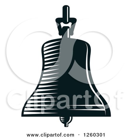 Clipart of a Black and White Nautical Bell - Royalty Free Vector Illustration by Vector Tradition SM