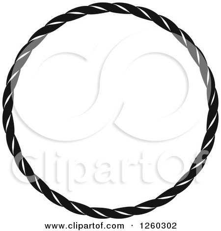 Clipart of a Black and White Nautical Rope Frame - Royalty Free Vector Illustration by Vector Tradition SM