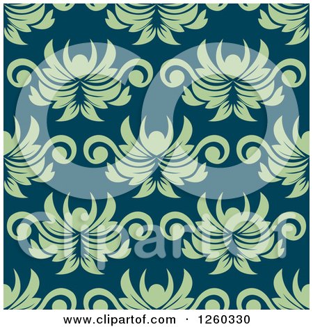 Clipart of a Seamless Pattern Background of Vintage Floral - Royalty Free Vector Illustration by Vector Tradition SM