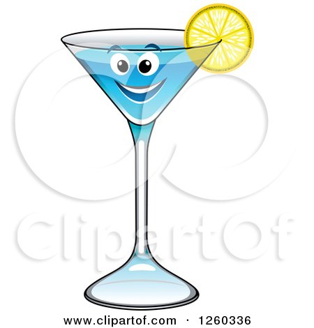 Clipart of a Blue Cocktail Character - Royalty Free Vector Illustration by Vector Tradition SM