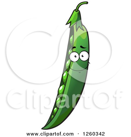 Clipart of a Pea Pod Character - Royalty Free Vector Illustration by Vector Tradition SM