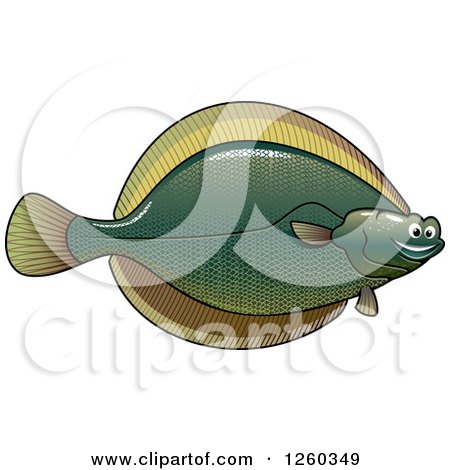 Clipart of a Happy Flounder Fish - Royalty Free Vector Illustration by Vector Tradition SM