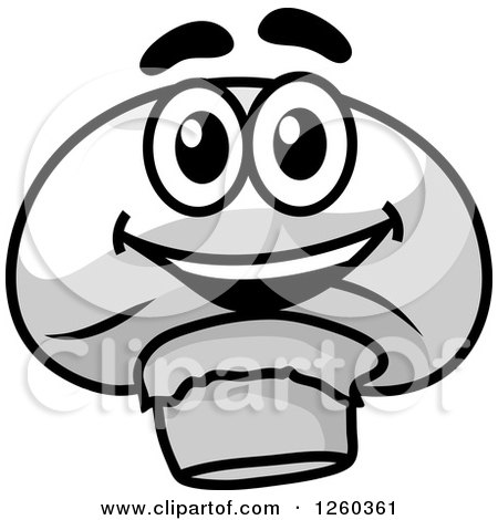 Clipart of a Happy White Mushroom - Royalty Free Vector Illustration by Vector Tradition SM