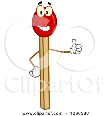 Clipart of a Happy Match Stick Character Giving a Thumb up - Royalty Free Vector Illustration by Hit Toon