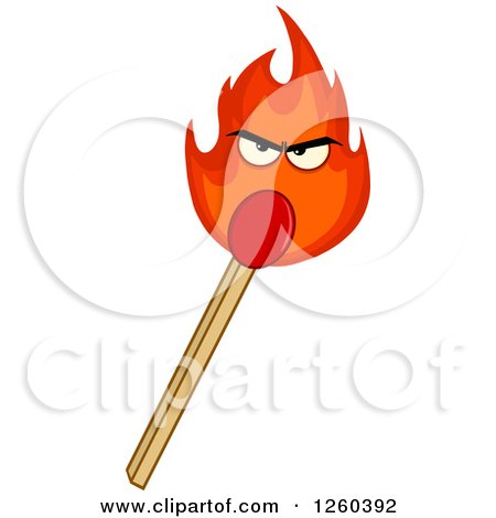 Clipart of a Burning Match Stick Character - Royalty Free Vector Illustration by Hit Toon