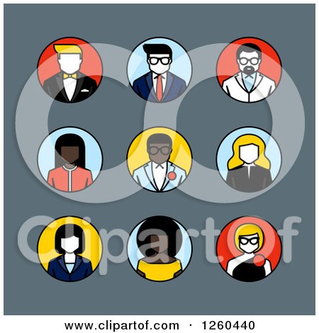 Clipart of Round Avatar Icons - Royalty Free Vector Illustration by elena
