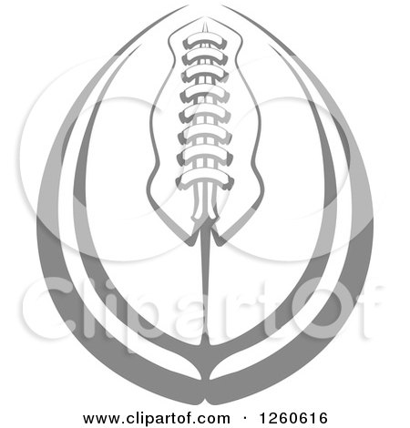 Clipart of a Grayscale American Football - Royalty Free Vector Illustration by Chromaco