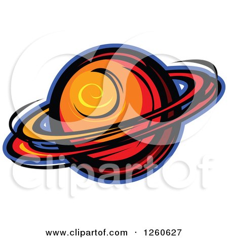 Clipart of Planet Saturn - Royalty Free Vector Illustration by Chromaco