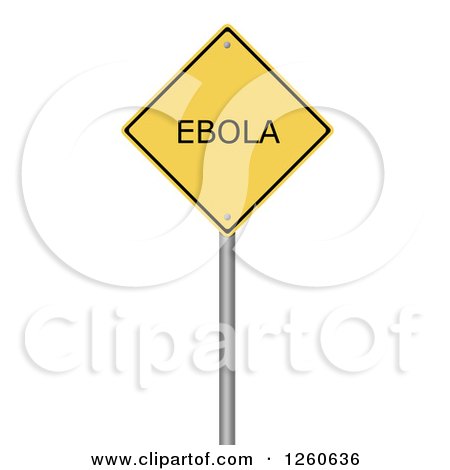 Clipart of a 3d Yellow EBOLA Warning Sign - Royalty Free Illustration by oboy