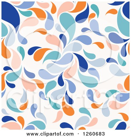 Clipart of a Background of Blue and Orange Splashes - Royalty Free Vector Illustration by OnFocusMedia
