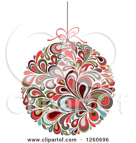 Clipart of a Retro Splash Christmas Bauble - Royalty Free Vector Illustration by OnFocusMedia