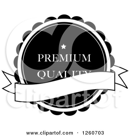 Clipart of a Premium Quality Label with a Banner - Royalty Free Vector Illustration by OnFocusMedia