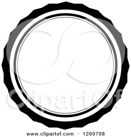 Clipart of a Black and White Round Frame - Royalty Free Vector Illustration by OnFocusMedia