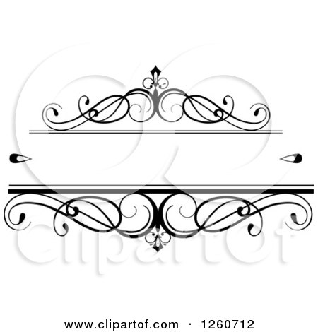 Clipart of a Black and White Ornate Swirl Frame - Royalty Free Vector Illustration by OnFocusMedia