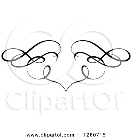 Clipart of a Black and White Ornate Swirl Design - Royalty Free Vector Illustration by OnFocusMedia