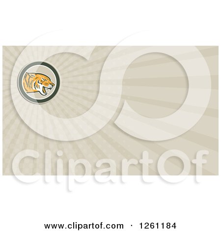 Clipart of a Tiger Background or Business Card Design - Royalty Free Illustration by patrimonio