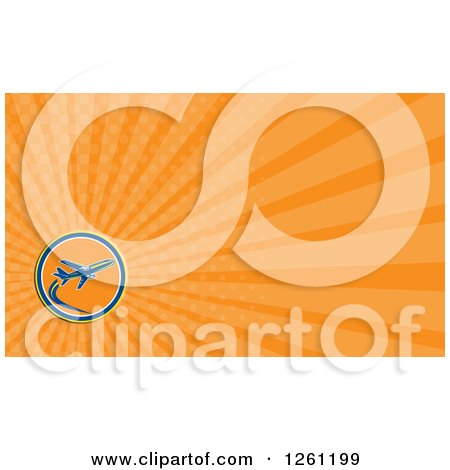 Clipart of a Retro Airplane Business Card Design - Royalty Free Illustration by patrimonio