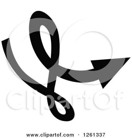 Clipart of a Black and White Arrow Design - Royalty Free Vector Illustration by Chromaco