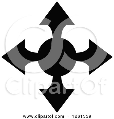 Clipart of a Black and White Arrow Design - Royalty Free Vector Illustration by Chromaco