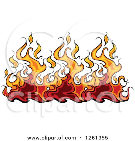 Clipart of a Fire Border Design Element - Royalty Free Vector Illustration by Chromaco