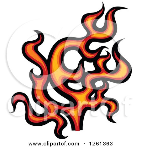 Clipart of a Fire Design Element - Royalty Free Vector Illustration by Chromaco