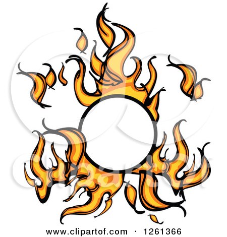 Clipart of a Fire Frame Design Element - Royalty Free Vector Illustration by Chromaco