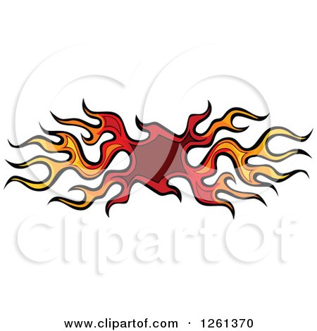 Clipart of a Fire Border Design Element - Royalty Free Vector Illustration by Chromaco