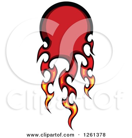 Clipart of a Flaming Ball Design Element - Royalty Free Vector Illustration by Chromaco