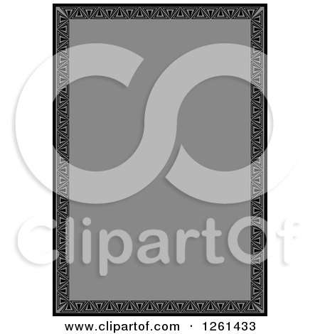Clipart of a Grayscale Background Border - Royalty Free Vector Illustration by Chromaco