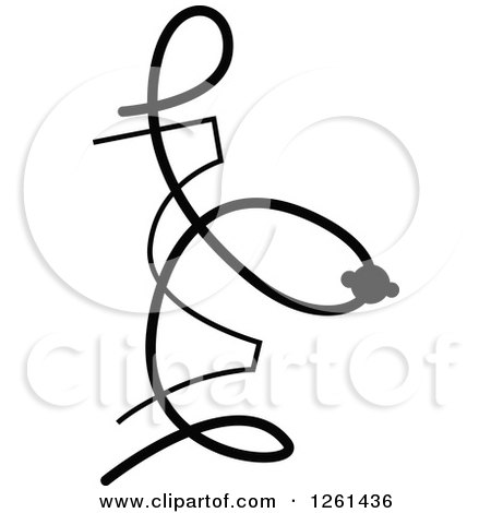Clipart of a Black and White Swirl Design Element - Royalty Free Vector Illustration by Chromaco