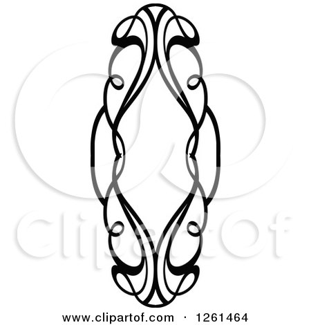 Clipart of a Black and White Swirl Design Element - Royalty Free Vector Illustration by Chromaco